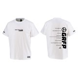 【BIGサイズ対応商品】GRFPメッセージプリント半袖Tシャツ　ホワイトｘブラック