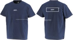 画像1: グランデ.エフ.ピー.GRFPロゴプリント半袖Tシャツ　ネイビーｘホワイト