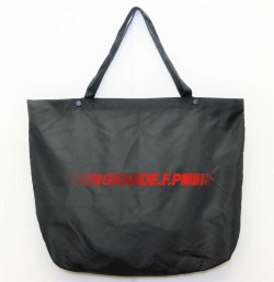 画像1: GRANDE.F.P.ハイパーロゴ.BIGショルダートートエコバッグ　ブラックｘレッド