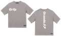 Grfp.プリント.ルーズフィット半袖Tシャツ　ヘザーグレーｘホワイト