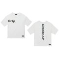 Grfp.プリント.ルーズフィット半袖Tシャツ　ホワイトｘブラック