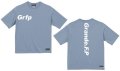 Grfp.プリント.ルーズフィット半袖Tシャツ　アシッドブルーｘホワイト