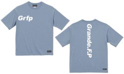 画像1: Grfp.プリント.ルーズフィット半袖Tシャツ　アシッドブルーｘホワイト