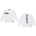 Grfp.プリント.ルーズフィット長袖Tシャツ　ホワイトｘブラック