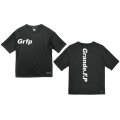 Grfp.プリント.ルーズフィット半袖Tシャツ　ブラックｘホワイト