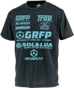 画像2: 【ジュニアサイズ対応】GRANDE.F.P.SOL&LUAドライメッシュTシャツ　ブラックｘアクアブルー