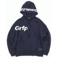 Grfp.プリント.ルーズフィットスウェットプルパーカー　ネイビーｘホワイト　　　　　　　　　　　　　　　　　　　　　　　　　　　　　　　　　　