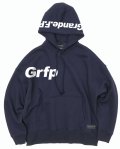 Grfp.プリント.ルーズフィットスウェットプルパーカー　ネイビーｘホワイト　　　　　　　　　　　　　　　　　　　　　　　　　　　　　　　　　　