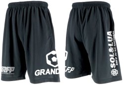 画像1: 【BIGサイズ対応商品】GRANDE.FP.BIG.ヘキサゴンドライメッシュハーフパンツ　ブラックxホワイト