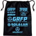 GRANDE.F.P.SOL&LUAナイロンマルチシューズケース　ブラックｘアクアブルー