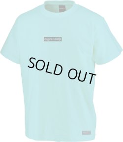 画像1: グランデ・エフ・ピー.grandefp.ワンポイントボックスロゴTシャツ　アクアブルーｘブラック