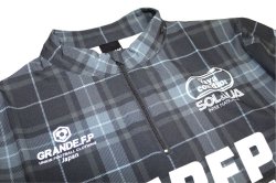 画像3: 【BIGサイズ対応】昇華転写タータンチェック.ハーフZIP.ストレッチピステジャケット　ブラック