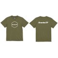 【BIGサイズ対応商品】 Grande.F.P.ヘキサゴンプリント半袖Tシャツ　ライトオリーブｘホワイト