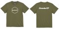 【BIGサイズ対応商品】 Grande.F.P.ヘキサゴンプリント半袖Tシャツ　ライトオリーブｘホワイト