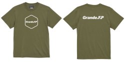 画像1: 【BIGサイズ対応商品】 Grande.F.P.ヘキサゴンプリント半袖Tシャツ　ライトオリーブｘホワイト