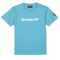 【BIGサイズ対応商品】 Grande.F.Pスタンダード.ロゴプリント半袖Tシャツ　アクアブルーｘホワイト