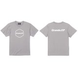【BIGサイズ対応商品】 Grande.F.P.ヘキサゴンプリント半袖Tシャツ　ライトグレーｘホワイト