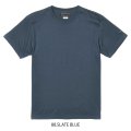 【BIGサイズ対応商品】  GRANDE.F.P.定番ハイクオリティー.ベーシックソリッド（無地）刺繍入りカラーTシャツ 　スレートブルー