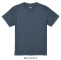 【BIGサイズ対応商品】  GRANDE.F.P.定番ハイクオリティー.ベーシックソリッド（無地）刺繍入りカラーTシャツ 　スレートブルー