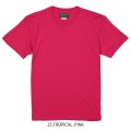 【BIGサイズ対応商品】  GRANDE.F.P.定番ハイクオリティー.ベーシックソリッド（無地）刺繍入りカラーTシャツ 　トロピカルピンク