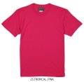 【BIGサイズ対応商品】  GRANDE.F.P.定番ハイクオリティー.ベーシックソリッド（無地）刺繍入りカラーTシャツ 　トロピカルピンク