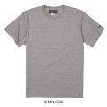 【BIGサイズ対応商品】  GRANDE.F.P.定番ハイクオリティー.ベーシックソリッド（無地）刺繍入りカラーTシャツ 　ミックスグレー