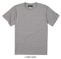 【BIGサイズ対応商品】  GRANDE.F.P.定番ハイクオリティー.ベーシックソリッド（無地）刺繍入りカラーTシャツ 　ミックスグレー