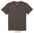 【BIGサイズ対応商品】  GRANDE.F.P.定番ハイクオリティー.ベーシックソリッド（無地）刺繍入りカラーTシャツ 　チャコール