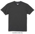 【BIGサイズ対応商品】  GRANDE.F.P.定番ハイクオリティー.ベーシックソリッド（無地）刺繍入りカラーTシャツ 　ダークチャコール