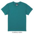 【BIGサイズ対応商品】  GRANDE.F.P.定番ハイクオリティー.ベーシックソリッド（無地）刺繍入りカラーTシャツ 　エメラルドグリーン