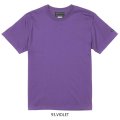 【BIGサイズ対応商品】  GRANDE.F.P.定番ハイクオリティー.ベーシックソリッド（無地）刺繍入りカラーTシャツ 　バイオレットパープル