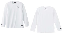 画像1: 【BIGサイズ対応商品】 見木友哉ｘGRANDE.F.Pコラボ.TOMOYA.シルエット刺繍長袖Tシャツ　ホワイト