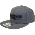 GRFP.3D刺繍フラットバイザーキャップ　ヘザーチャコールグレーｘブラック