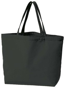 画像2: ヘキサゴン.コットンキャンバスBIGトートバッグ　ダークグレーｘブラック