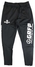 【BIGサイズ対応】GRFP.ストレッチジャージ.ロングパンツ　ブラックｘホワイト