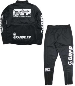 画像5: 【BIGサイズ対応】GRFP.ストレッチジャージ.ロングパンツ ブラックxホワイト