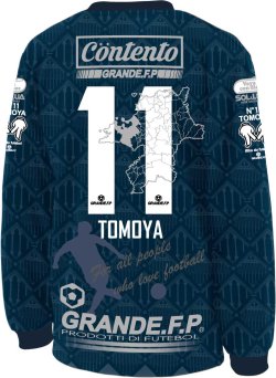 画像3: 【完全予約販売】【ジュニア〜BIGサイズ対応商品】 見木友哉ｘGRANDE.F.Pコラボ.TOMOYA・NO.11.昇華転写サポートプラシャツ.長袖　ネイビー