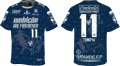 【先行予約販売：お届け日指定不可.2025年5月下旬〜6月上旬.発売〜お届け商品】【ジュニア〜BIGサイズ対応商品】 見木友哉ｘGRANDE.F.Pコラボ.TOMOYA・NO.11.昇華転写サポートプラシャツ.半袖　ネイビー