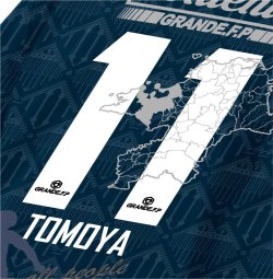 画像7: 【完全予約販売】【ジュニア〜BIGサイズ対応商品】 見木友哉ｘGRANDE.F.Pコラボ.TOMOYA・NO.11.昇華転写サポートプラシャツ.長袖　ネイビー