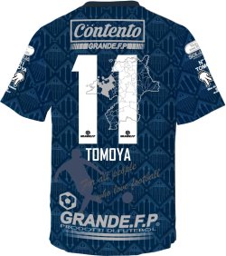 画像3: 【完全予約販売】【ジュニア〜BIGサイズ対応商品】 見木友哉xGRANDE.F.Pコラボ.TOMOYA・NO.11.昇華転写サポートプラシャツ.半袖 ネイビー