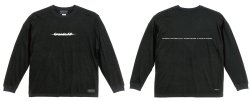 画像1: Grande.F.Pブラッシングロゴ.ルーズフィット長袖Tシャツ　ブラックｘホワイト