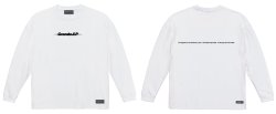 画像1: Grande.F.Pブラッシングロゴ.ルーズフィット長袖Tシャツ　ホワイトｘブラック