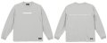 Grande.F.Pブラッシングロゴ.ルーズフィット長袖Tシャツ　フロストグレーｘホワイト