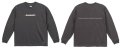 Grande.F.Pブラッシングロゴ.ルーズフィット長袖Tシャツ　ダークチャコールグレーｘホワイト