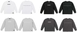 画像8: Grande.F.Pブラッシングロゴ.ルーズフィット長袖Tシャツ　フロストグレーｘホワイト