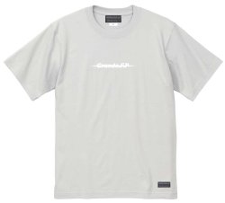 画像2: 【BIGサイズ対応商品】Grande.F.Pブラッシングロゴ.プレミアムコットン半袖Tシャツ　フロストブルー（スカイグレー）ｘホワイト