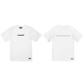 【BIGサイズ対応商品】Grande.F.Pブラッシングロゴ.プレミアムコットン半袖Tシャツ　ホワイトｘブラック