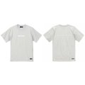 【BIGサイズ対応商品】Grande.F.Pブラッシングロゴ.プレミアムコットン半袖Tシャツ　フロストブルー（スカイグレー）ｘホワイト