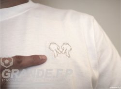 画像3: 【完全予約販売】 【ジュニア〜BIGサイズ対応商品】 ｘ見木友哉.TOMOYA・Mマーク.銀糸刺繍.サポートコットン半袖Tシャツ　ホワイト