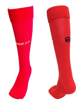 画像1: GRANDE.F.P　ベーシックフットボールソックス 　レッドｘホワイトｘブラック